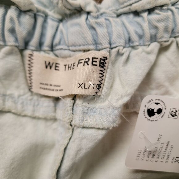 Free People Day Break Jeans Womens XL Boho Chic Baggy Eyelet Y2K Fairy Charming - Picture 5 of 9